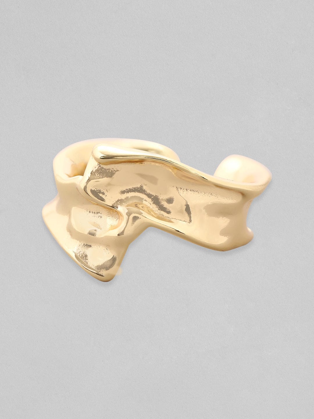 Rubans Voguish Gold-Plated Contemporary Adjustable Finger Ring Rings
