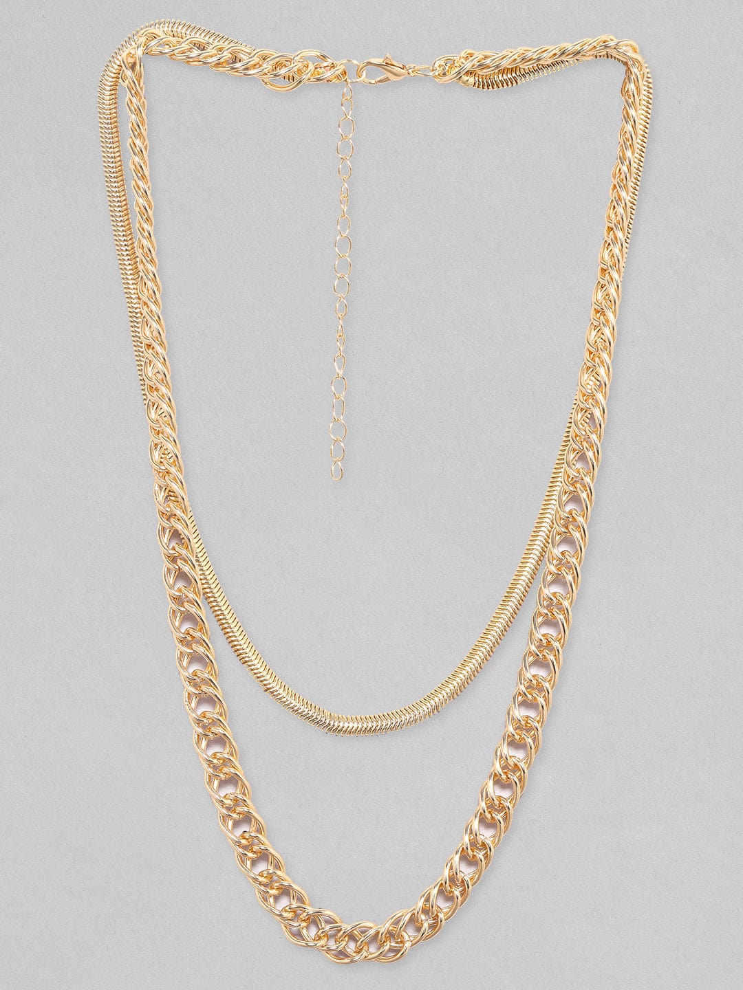 Rubans Voguish Gold-Plated Cuban Chain Double Layered Chain Chain &amp; Necklaces