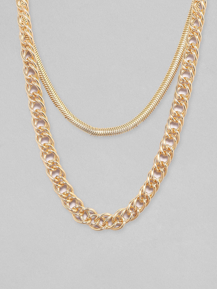 Rubans Voguish Gold-Plated Cuban Chain Double Layered Chain Chain & Necklaces