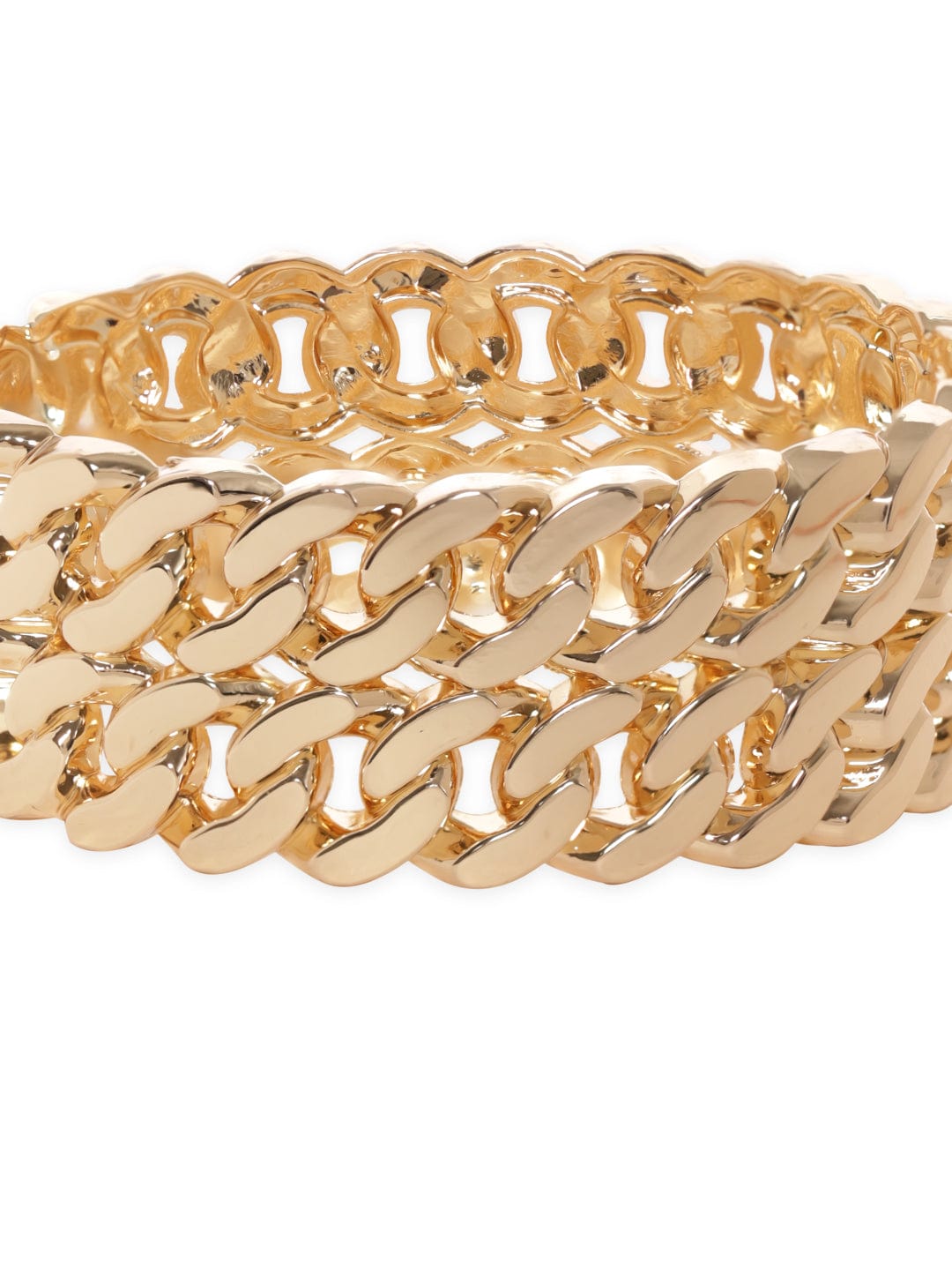 Rubans Voguish Gold plated Cuban Link Pattern Statement Bracelet Bangles &amp; Bracelets