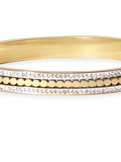 Rubans Voguish Gold Plated Dazzling Zirconia Studded Bracelet Bangles &amp; Bracelets