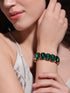 Rubans Voguish Gold plated Green Zirconia Studded Statement Bracelet Bangles & Bracelets