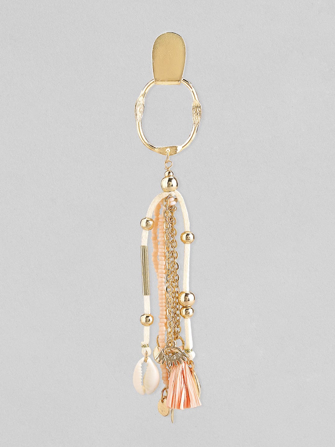 Rubans Voguish Gold Plated Handcrafted Pink Beaded Drop Earrings. Earrings