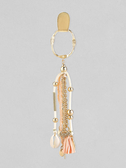 Rubans Voguish Gold Plated Handcrafted Pink Beaded Drop Earrings. Earrings