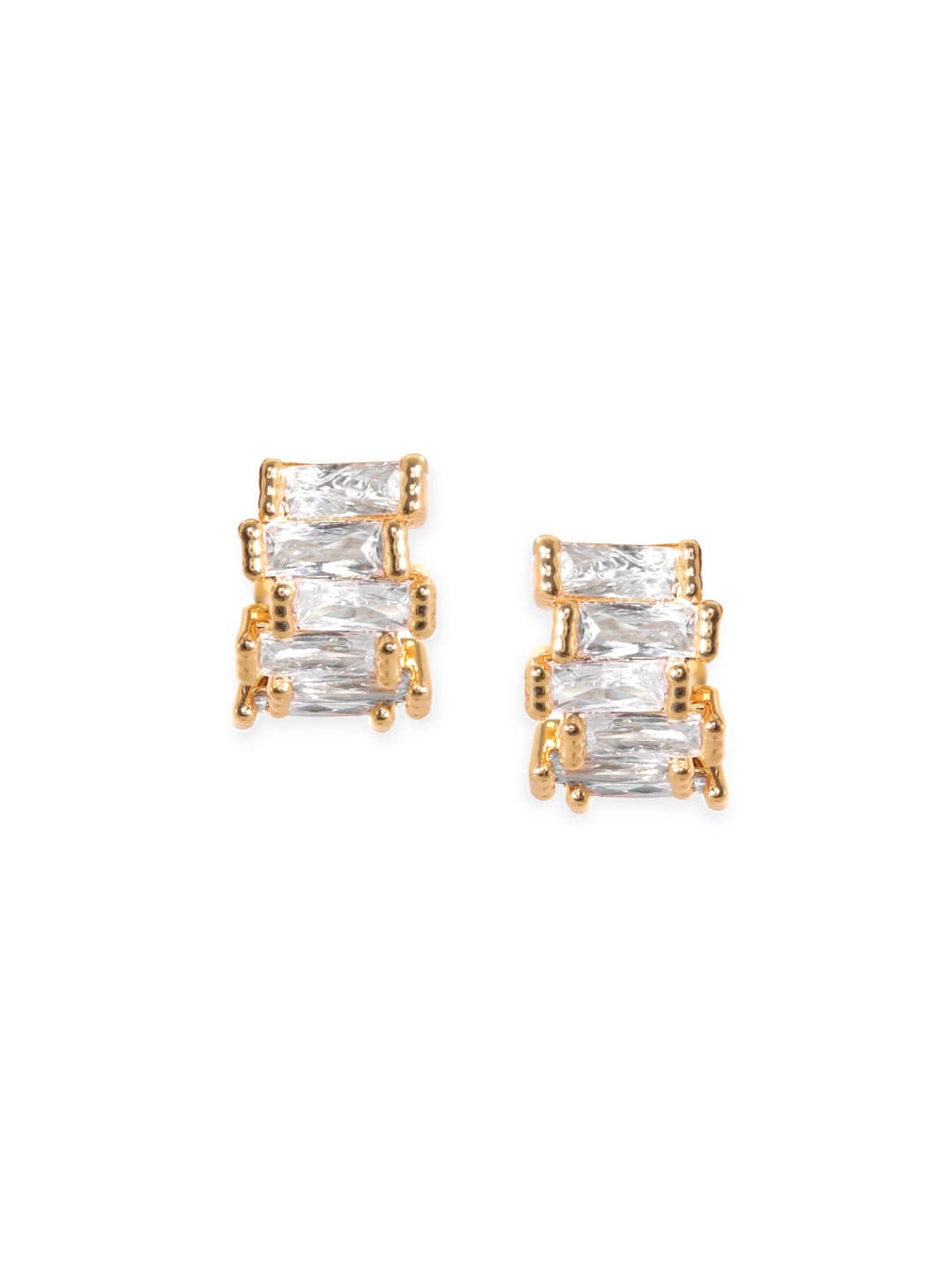 Rubans Voguish Gold plated Zirconia Huggie Hoop Earring Earrings