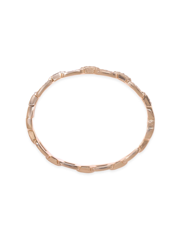 Rubans Voguish Gold plated Zirconia paperclip link patterned bracelet Bangles & Bracelets