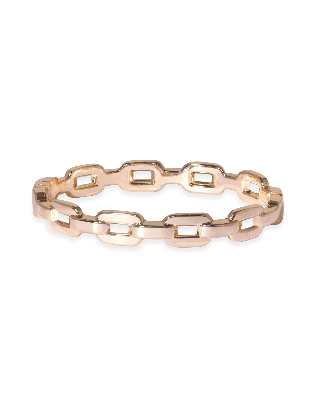 Rubans Voguish Gold plated Zirconia paperclip link patterned bracelet Bangles & Bracelets