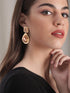 Rubans Voguish Gold Plated Zirconia Pink Accents Drop Earrings Earrings
