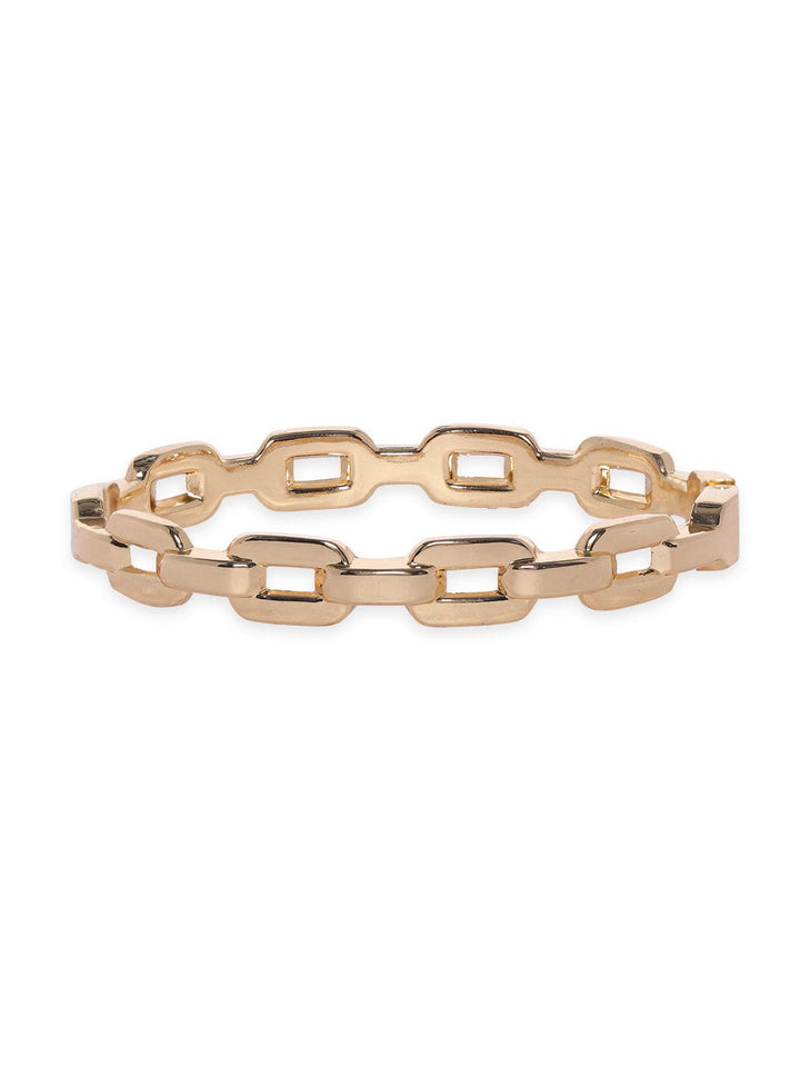 Rubans Voguish Gold Plated Zirconia Studded Cuban Link Bracelet Bangles & Bracelets