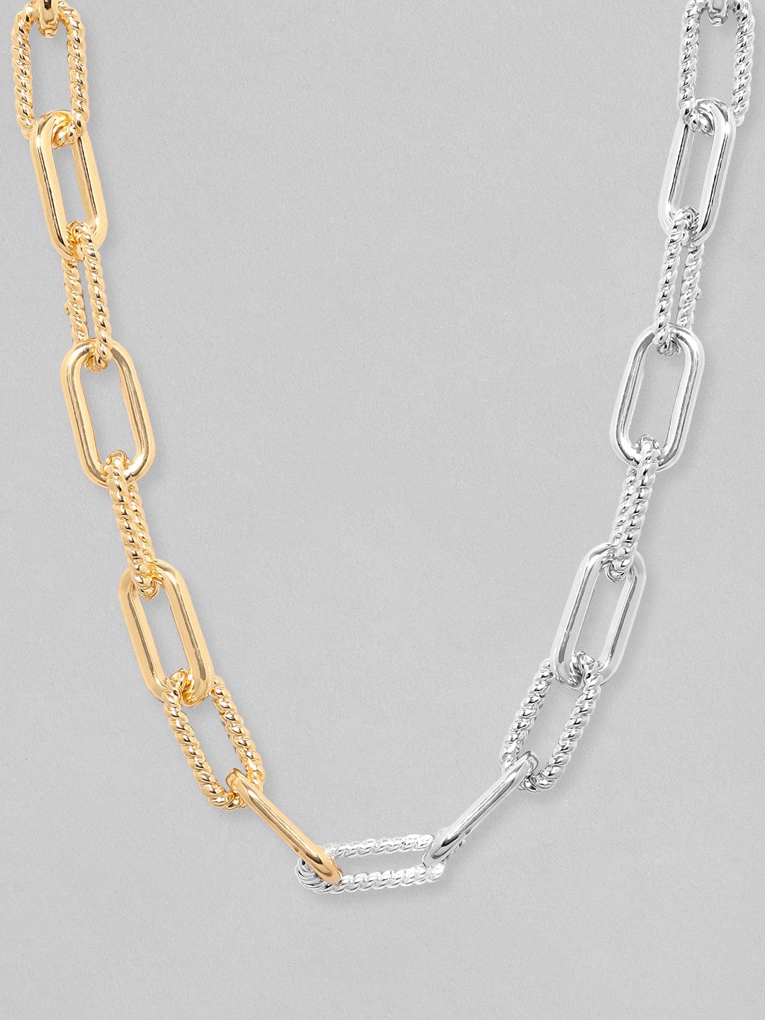Rubans Voguish Gold  Rhodium Plated Cuban Shape Chain Chain &amp; Necklaces