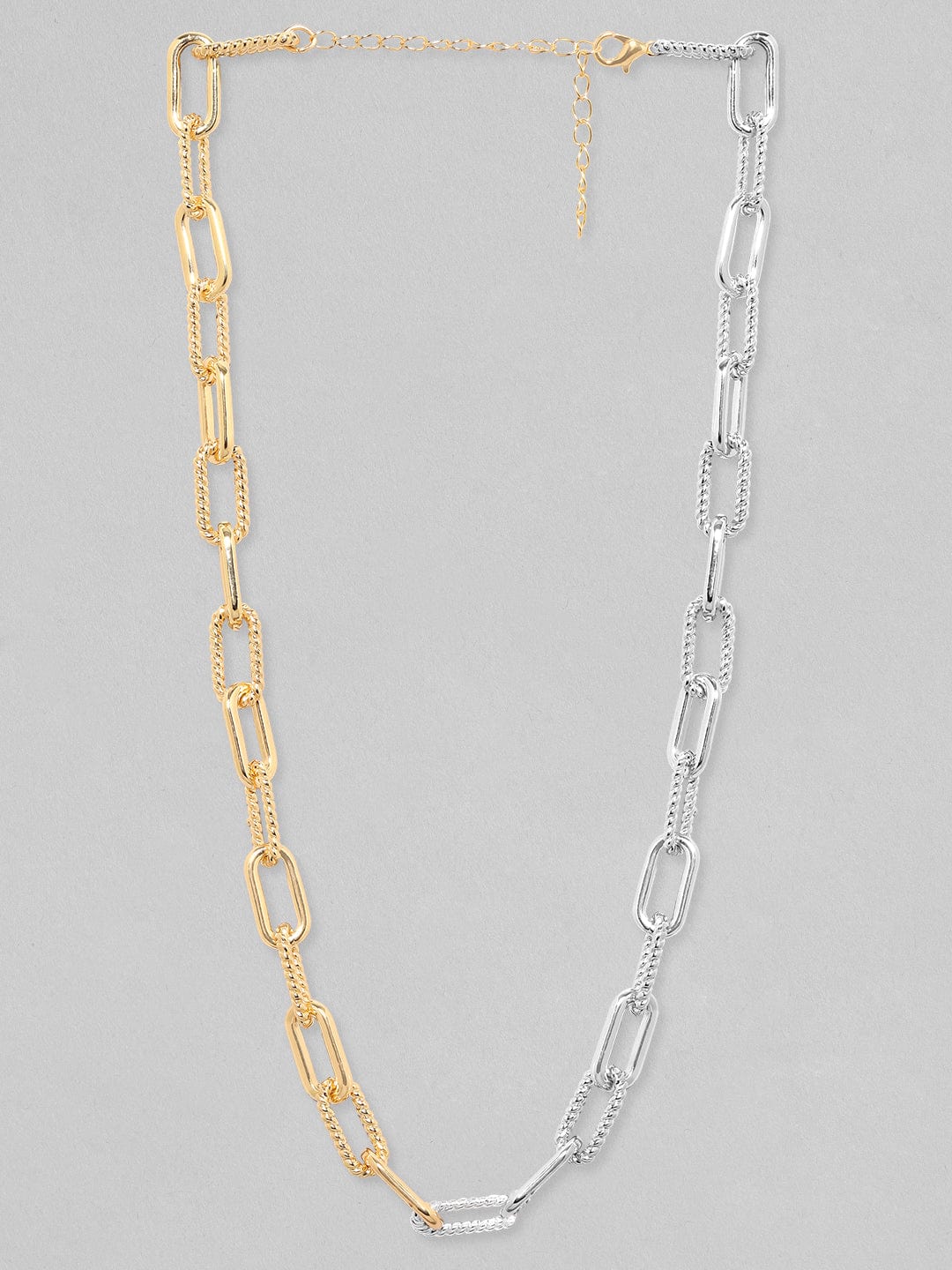 Rubans Voguish Gold  Rhodium Plated Cuban Shape Chain Chain &amp; Necklaces