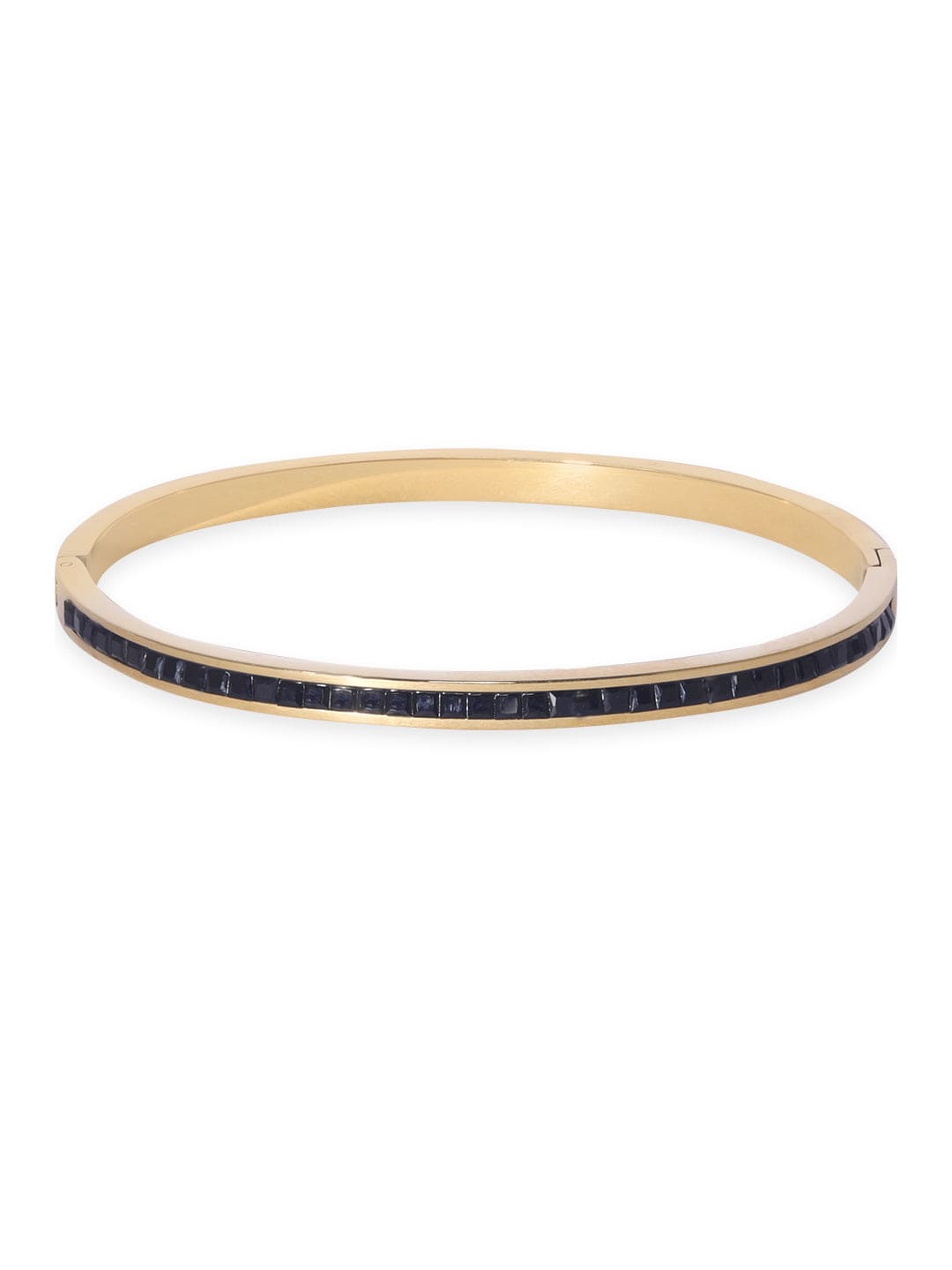 Rubans Voguish Gold toned Black Zirconia Studded Classy bracelet Bangles &amp; Bracelets
