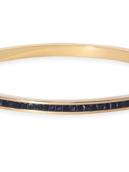 Rubans Voguish Gold toned Black Zirconia Studded Classy bracelet Bangles &amp; Bracelets