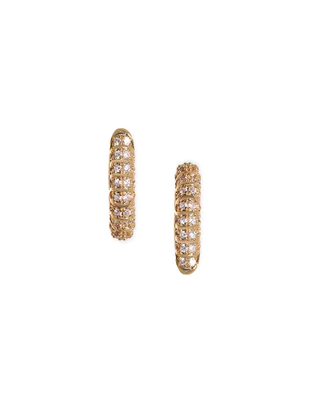 Rubans Voguish Gold-Toned Geometric Hoop Earrings Earrings