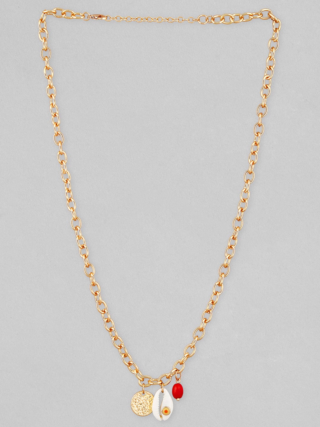 Rubans Voguish Gold-Toned Red Gold-Plated Handcrafted Necklace Chain &amp; Necklaces