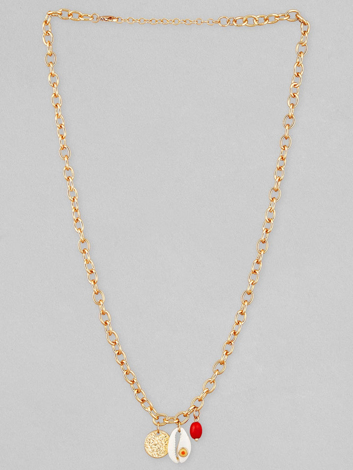 Rubans Voguish Gold-Toned Red Gold-Plated Handcrafted Necklace Chain & Necklaces