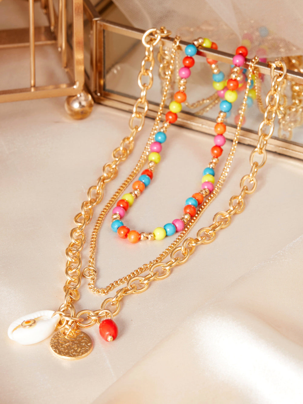 Rubans Voguish Gold-Toned Red Gold-Plated Handcrafted Necklace Chain & Necklaces