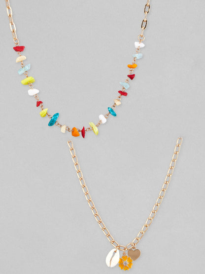 Rubans Voguish Gold-Toned  Red Gold-Plated Handcrafted Necklace Chain &amp; Necklaces