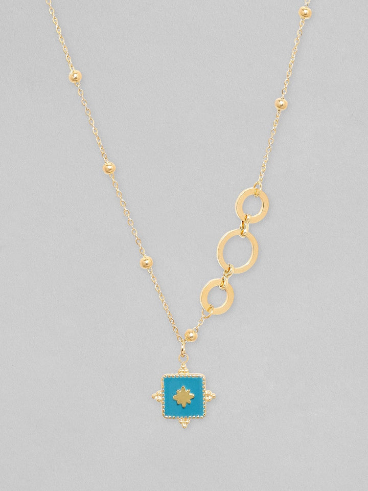 Rubans Voguish Gold Tonedstainless Steel Bead & Enemal Pendant Necklace. Chain & Necklaces
