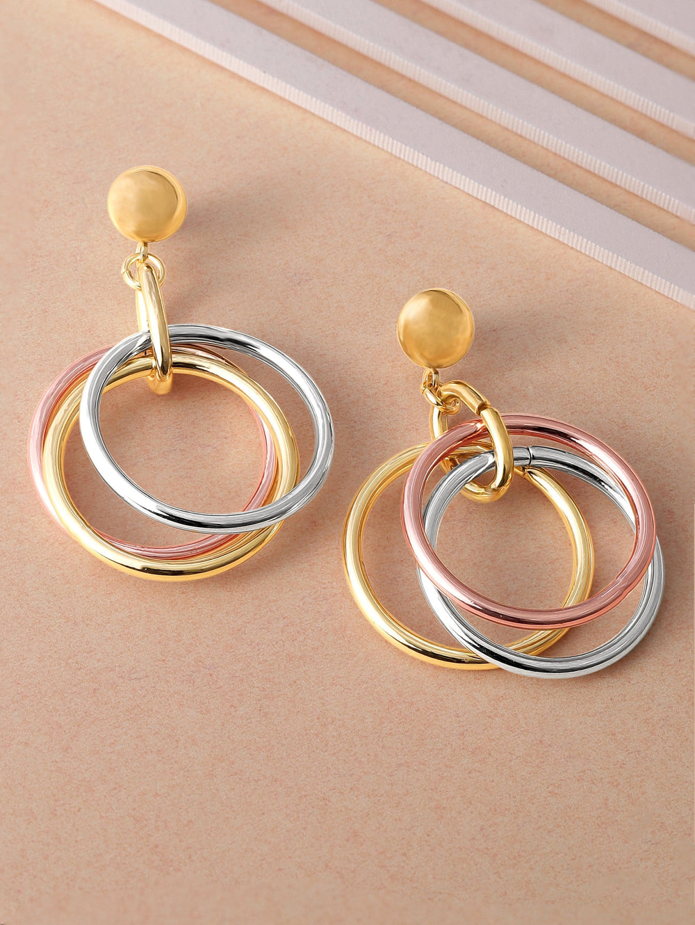 Rubans Voguish Golden Loops Gold Plated Drop Earrings Earrings