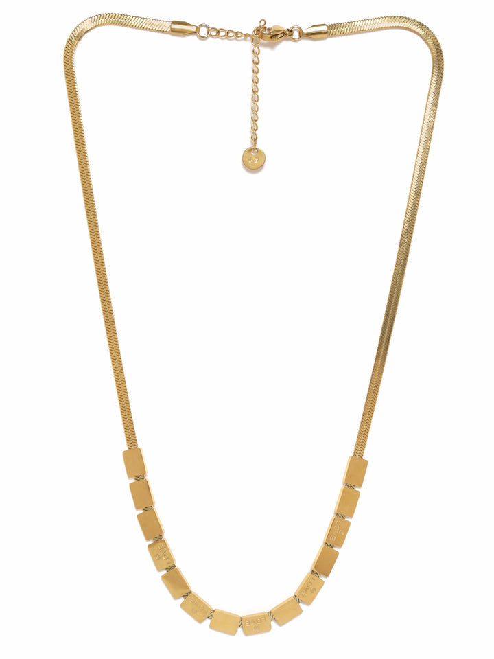 Rubans Voguish Golden Luster Stainless Gold Tone Necklace Necklace
