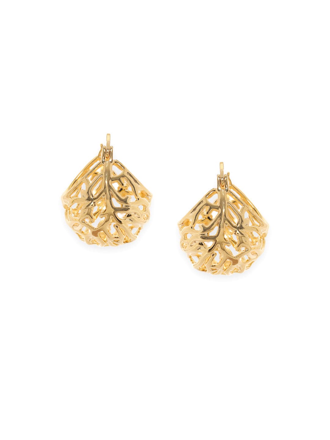 Rubans Voguish Golden Radiance: Gold Tone Hoop Earrings Earrings