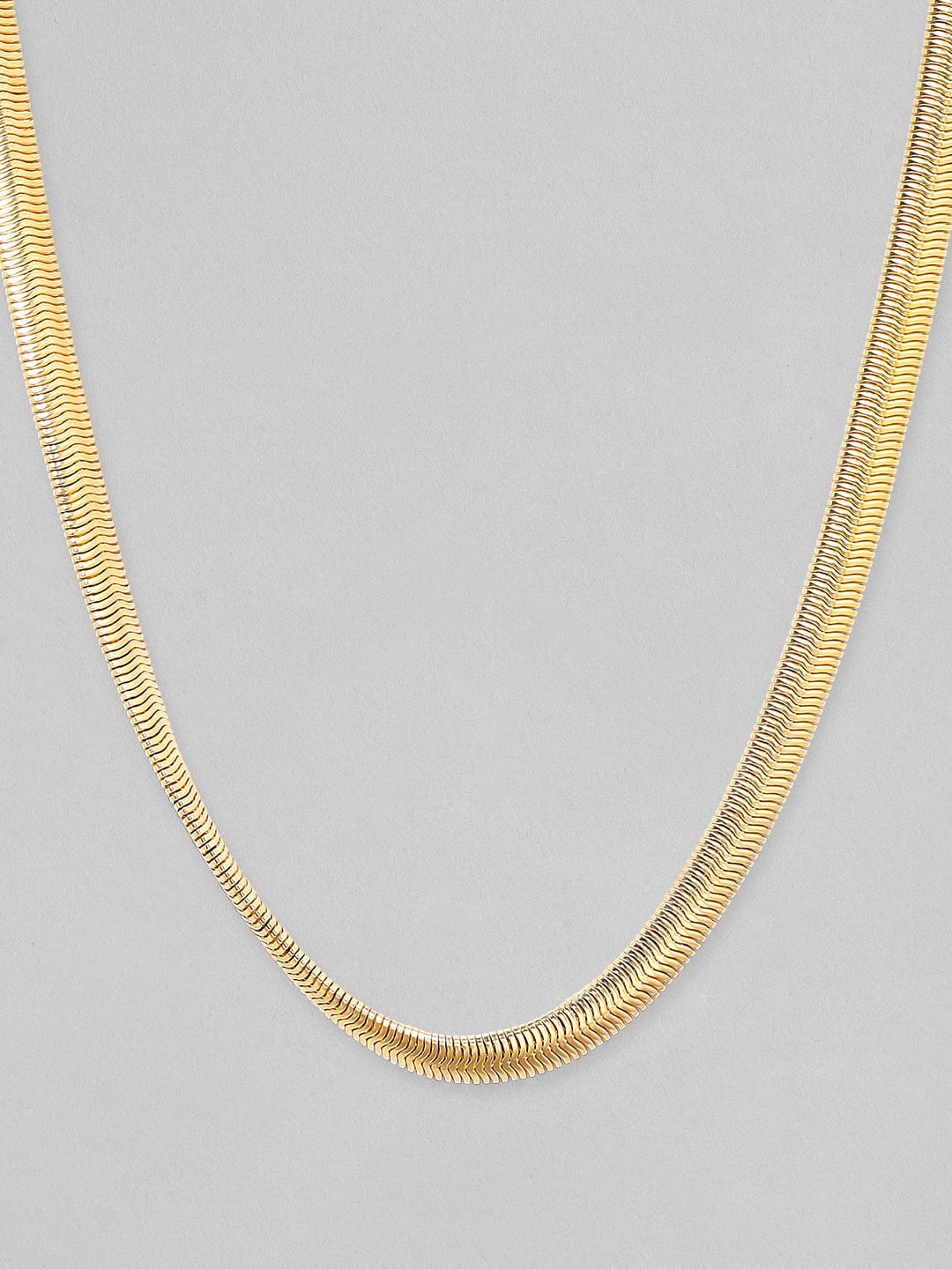 Rubans Voguish Luxurious 22K Gold-Plated Tarnish-Free Snake Chain Necklace Necklace