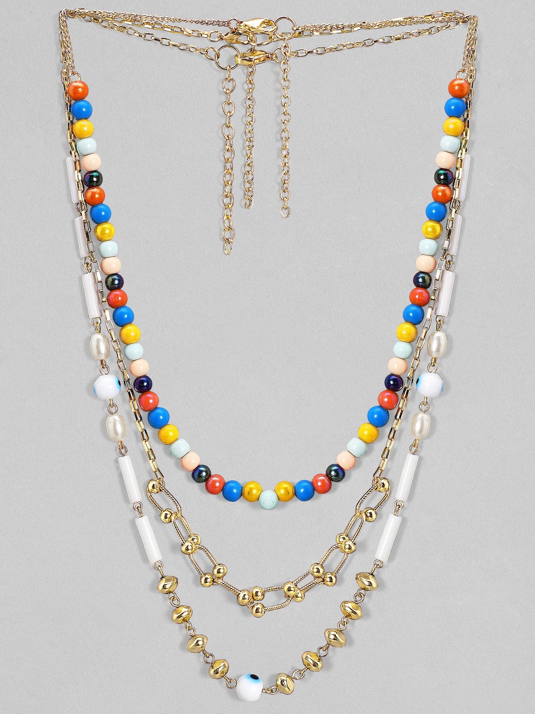 Rubans Voguish Multicolored Handcrafted Necklace Chain &amp; Necklaces