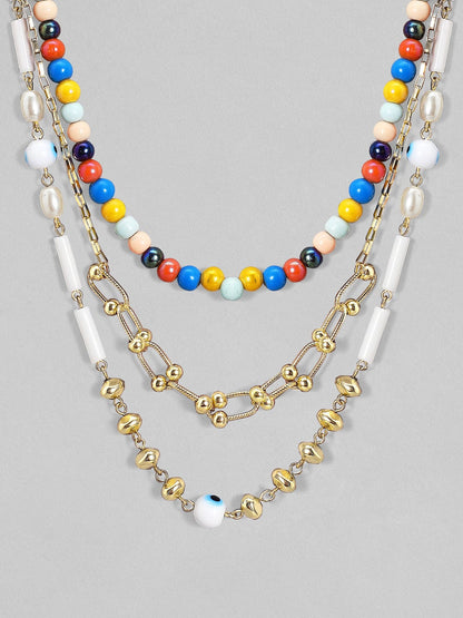 Rubans Voguish Multicolored Handcrafted Necklace Chain &amp; Necklaces