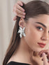 Rubans Voguish Rhodium Plated Floral Studs Earrings Earrings