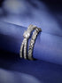 Rubans Voguish Rhodium plated Layered Zirconia Studded Classy Band Ring Rings