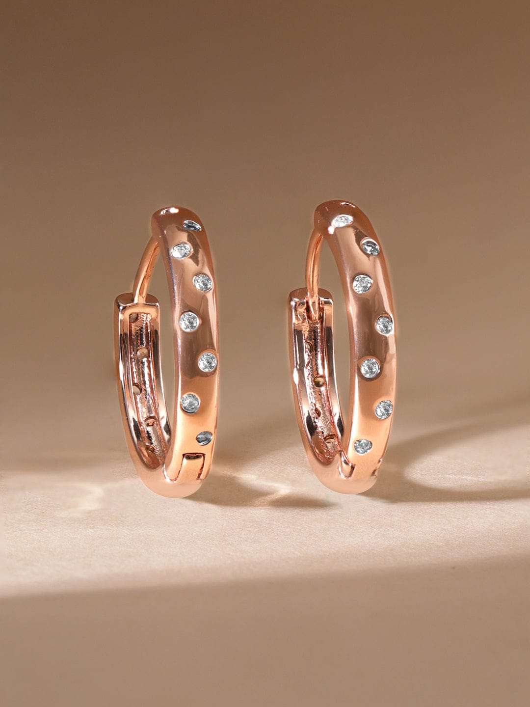 Rubans Voguish Rose Gold Geometric Studs Earrings Earrings