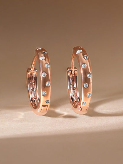 Rubans Voguish Rose Gold Geometric Studs Earrings Earrings