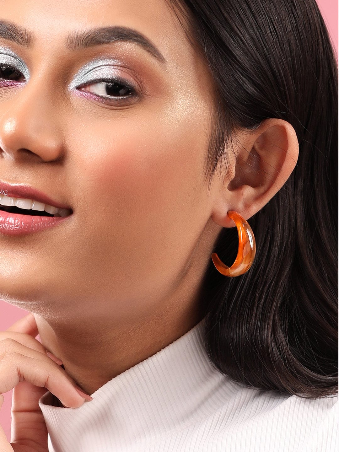 Rubans Voguish Set Of 5, Mixed Style Hoop Earrings Earrings