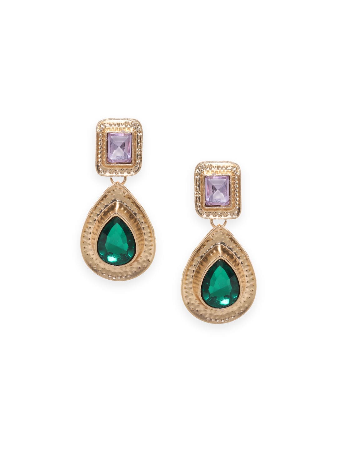 Rubans Voguish The Beauty of Contrast: Green and Blue Earrings Earrings