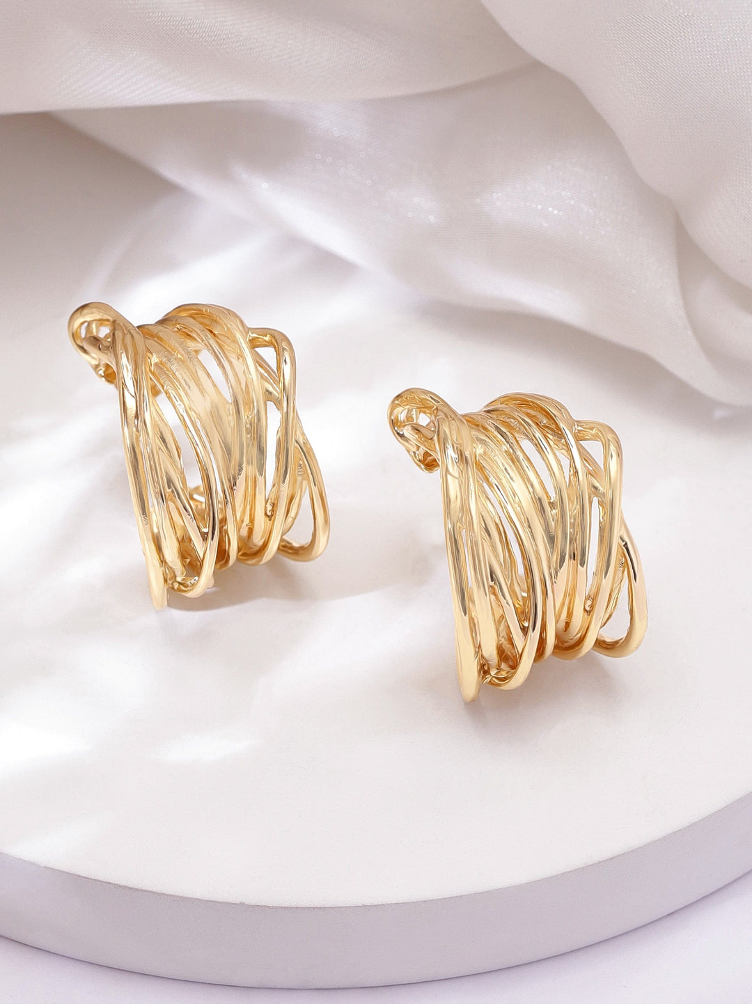 Rubans Voguish Timeless Gold Plated Hoop Earrings Earrings