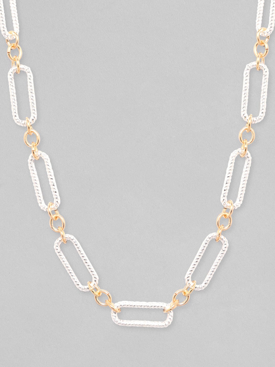 Rubans Voguish Women Brass Rhodium Plated Clip Link Chain Chain & Necklaces
