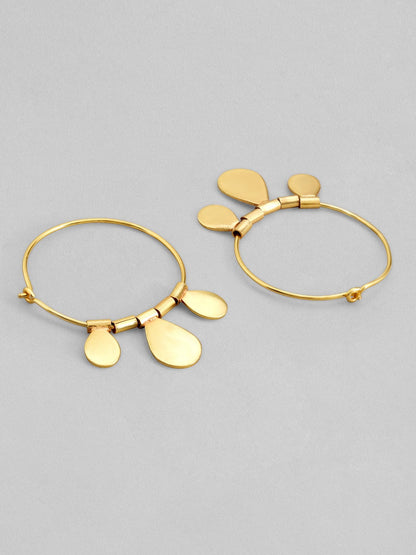 Rubans Voguish Women Gold-Plated Circular Hoop Earrings Earrings