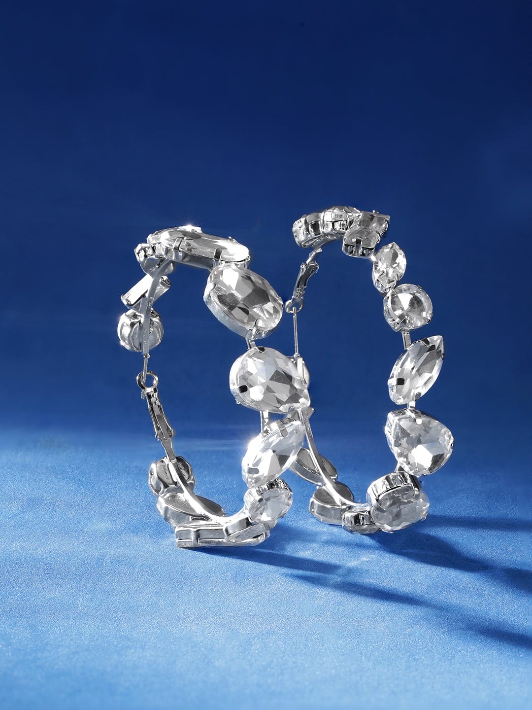 Silver Gleam: AD Hoop Earrings Bangles &amp; Bracelets