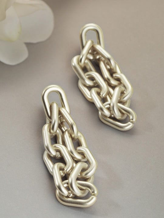 TOKYO TALKIES 18K Gold Plated Link Chain Dangle Earrings