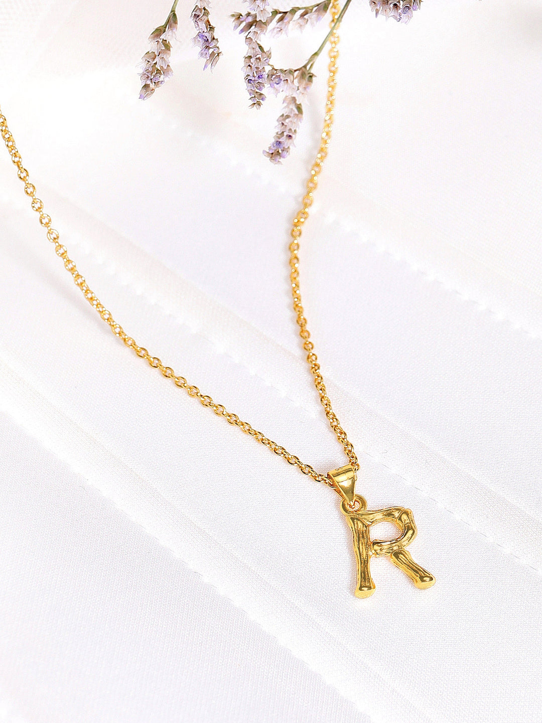 Tokyo Talkies x Rubans Fashion Accessories Gold Plated Alphabet "R" Necklace Necklaces, Necklace Sets, Chains & Mangalsutra