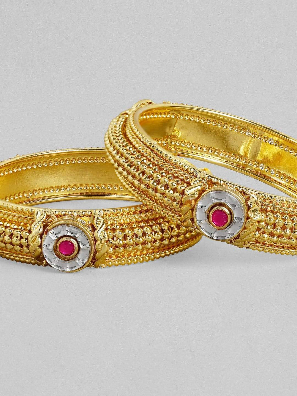 Anouk Gold Plated Intricated Rim Kada Bangles Bangles & Bracelets