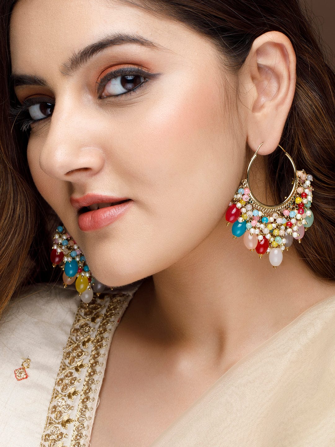 Rubans 22k Gold-Plated Handcrafted Assorted Chandbali Earrings Earrings