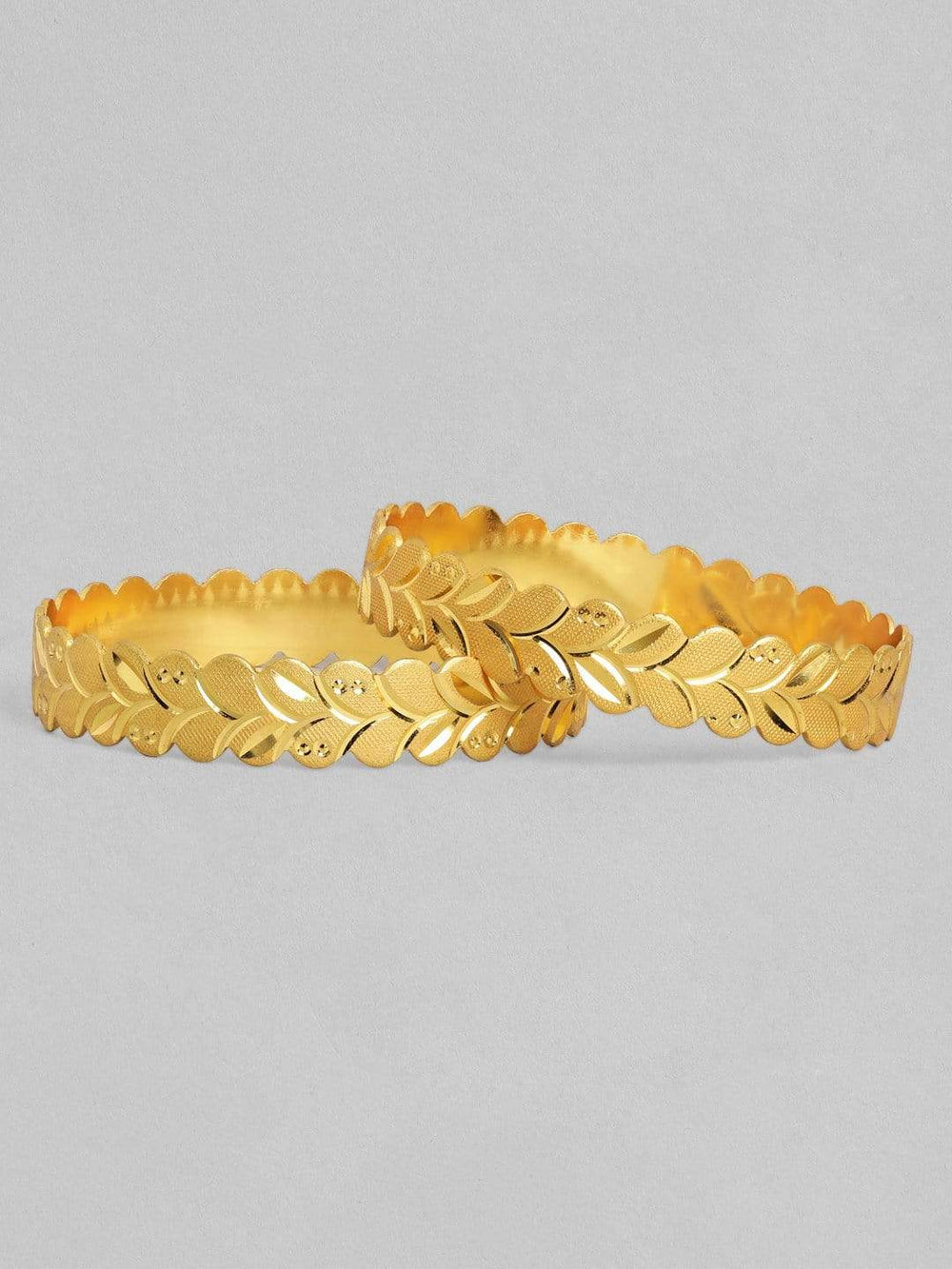 Rubans 24K Gold Plated Handcrafted Filigree Set of 2 Bangles Bangles & Bracelets