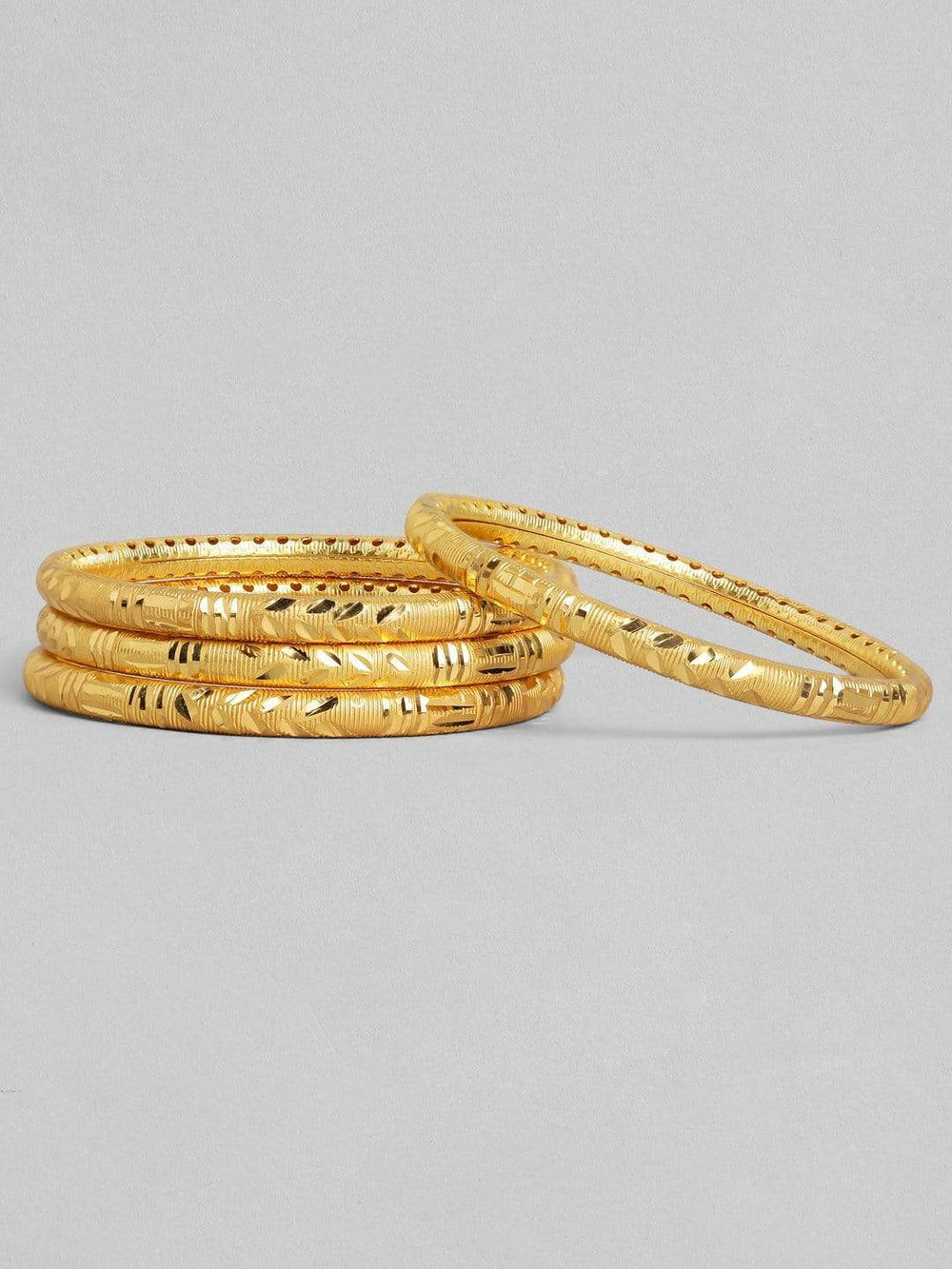 Rubans 24K Gold Plated Handcrafted  Filigree Set of 4 Bangles Bangles & Bracelets