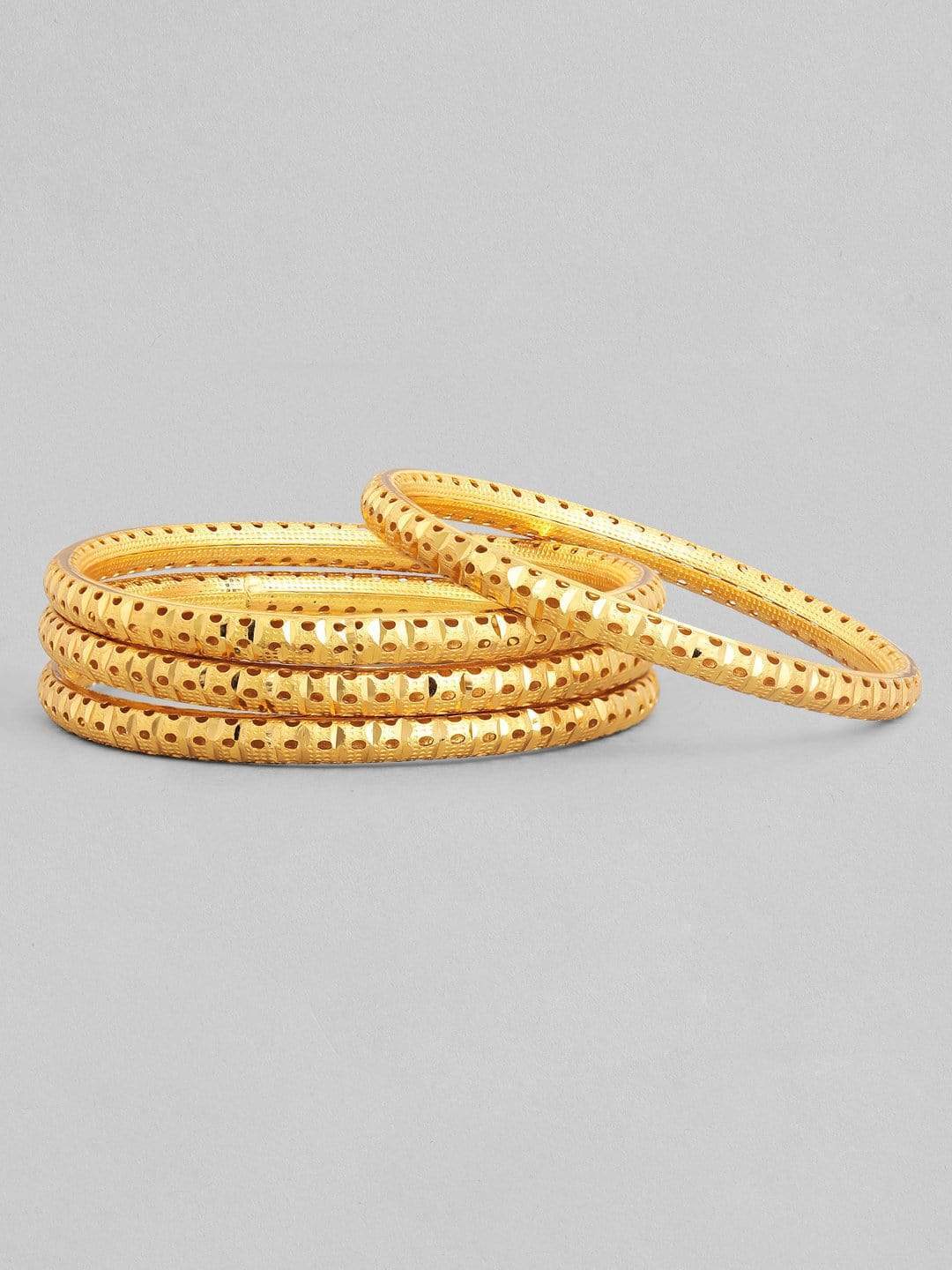 Rubans 24K Gold Plated Handcrafted  Filigree Set of 4 Bangles Bangles & Bracelets