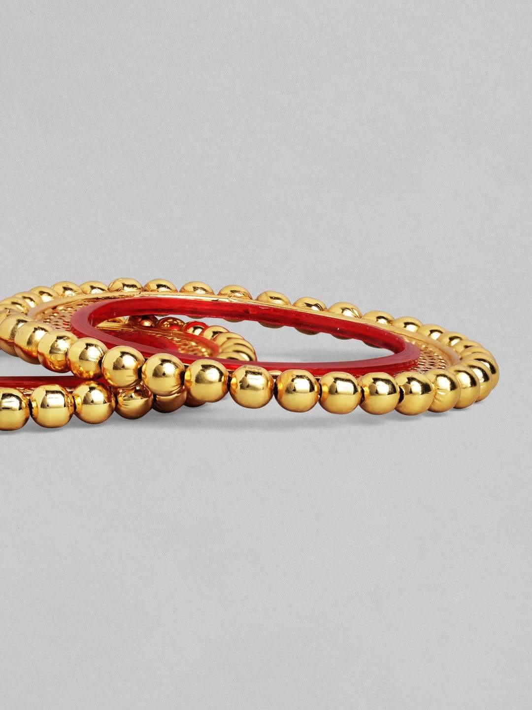Rubans 24K Gold Plated Handcrafted Gold Balls Set of 2 Pacheli Bangles Bangles &amp; Bracelets