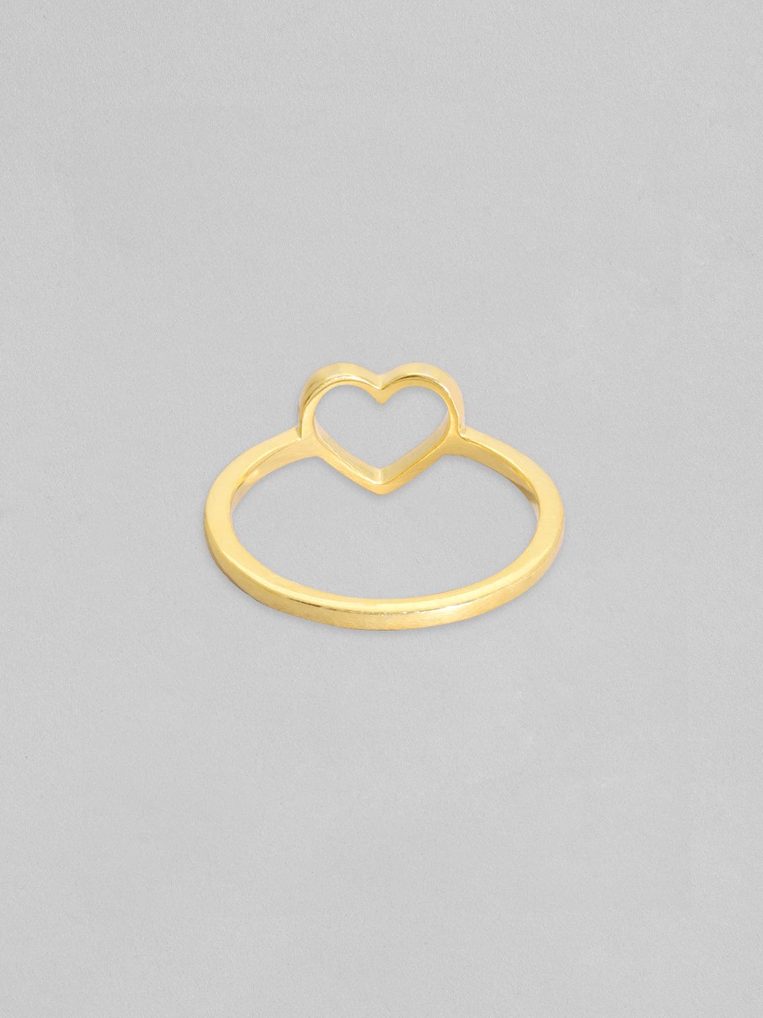 Rubans 925 Silver, 18K Gold Plated Minimal Heart Motif Ring. Rings