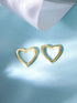 Rubans 925 Silver, 18K Gold Plated Minimal Heart Motif Stud Earrings. Earrings