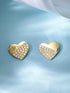 Rubans 925 Silver, 18K Gold Plated Partial Zircons Studded Heart Stud Earring. Earrings